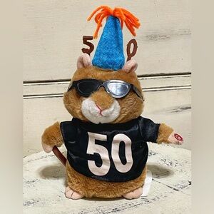 Sale!! Gemmy Dancing Hamster 50th Birthday Animated Plush
